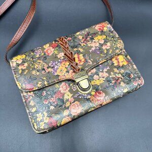 Patricia Nash Floral Leather Crossbody Shoulder Bag Purse Removable Strap Clutch